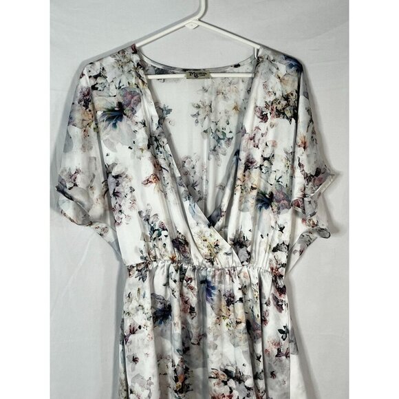 Show Me Your MuMu Floral Shawna Flutter Sleeve Tiered Mini Dress Size‎ Large - Picture 3 of 8